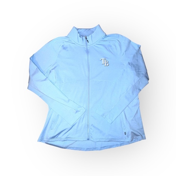 CUTTER & BUCK Tampa Bay Rays Women's Raglan Full-Zip Jacket - Light Blue XXXL - Picture 7 of 14